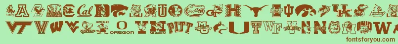 Collegecollage Font – Brown Fonts on Green Background