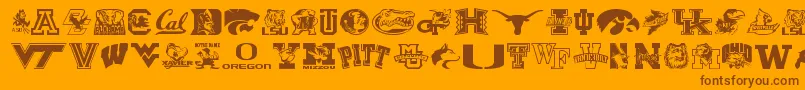 Collegecollage Font – Brown Fonts on Orange Background