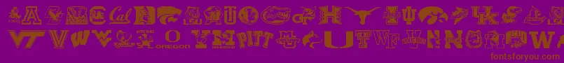 Collegecollage Font – Brown Fonts on Purple Background