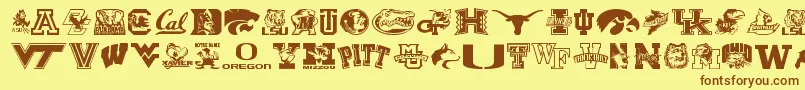Шрифт Collegecollage – коричневые шрифты на жёлтом фоне