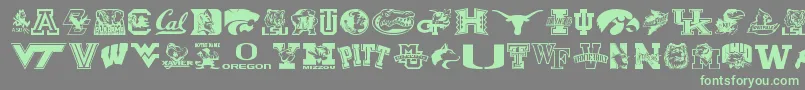 Collegecollage-Schriftart – Grüne Schriften auf grauem Hintergrund