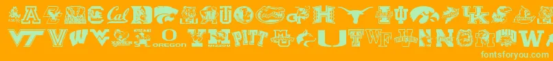 Collegecollage Font – Green Fonts on Orange Background