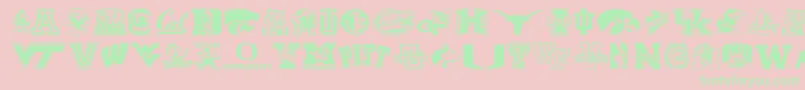 Collegecollage Font – Green Fonts on Pink Background