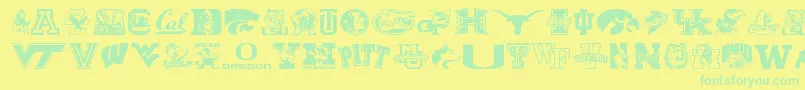 Czcionka Collegecollage – zielone czcionki na żółtym tle