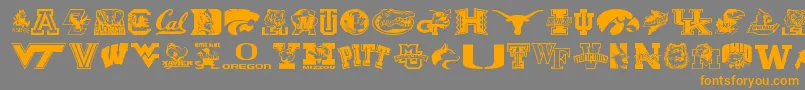 Collegecollage Font – Orange Fonts on Gray Background