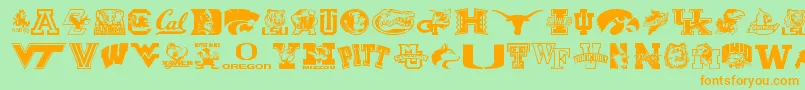 More about Collegecollage Font Collegecollage Font – Orange Fonts on Green Background