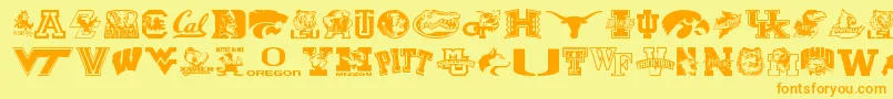 Collegecollage Font – Orange Fonts on Yellow Background