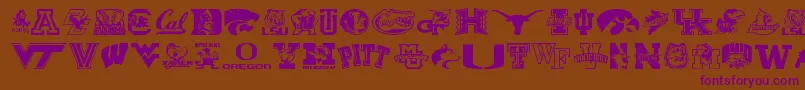 Collegecollage Font – Purple Fonts on Brown Background