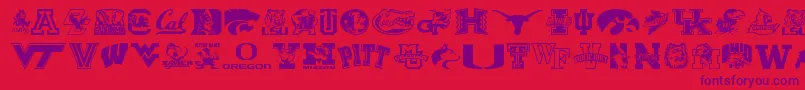 フォントCollegecollage – 赤い背景に紫のフォント