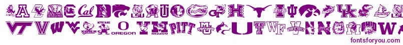 Шрифт Collegecollage – фиолетовые шрифты на белом фоне
