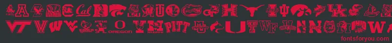 Collegecollage Font – Red Fonts on Black Background