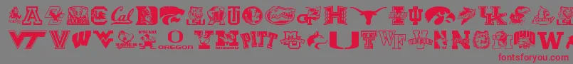 Collegecollage Font – Red Fonts on Gray Background