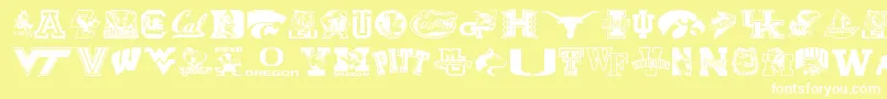 Collegecollage Font – White Fonts on Yellow Background