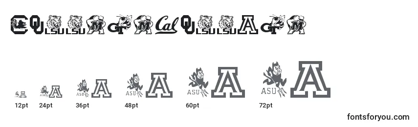 Collegecollage Font Sizes