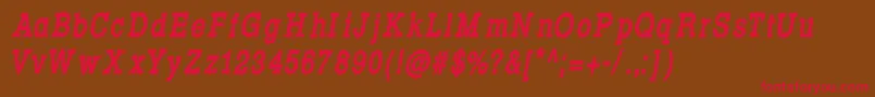 Шрифт Rowdy Typemachine 8   Condensed Bold Italic – красные шрифты на коричневом фоне