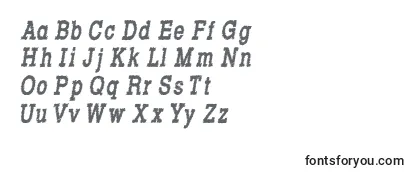 Rowdy Typemachine 8   Condensed Bold Italic -fontin tarkastelu