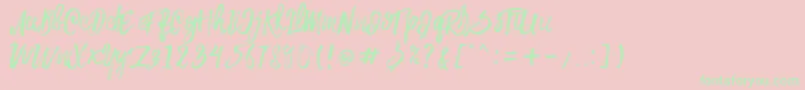 Rowo Typeface  Font – Green Fonts on Pink Background