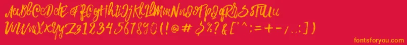 Rowo Typeface  Font – Orange Fonts on Red Background