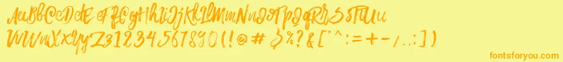 Saiba mais sobre a fonte Rowo Typeface Fonte Rowo Typeface – fontes laranjas em um fundo amarelo