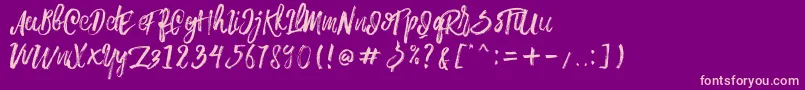 Rowo Typeface -Schriftart – Rosa Schriften auf violettem Hintergrund