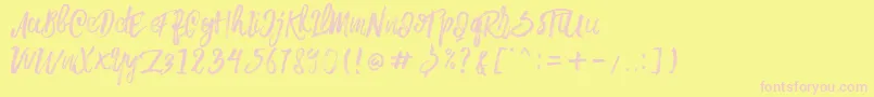 Rowo Typeface  Font – Pink Fonts on Yellow Background