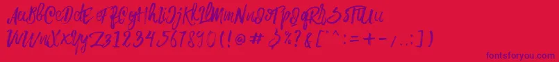 フォントRowo Typeface  – 赤い背景に紫のフォント