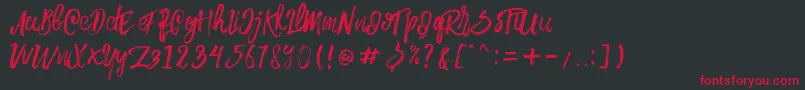 Rowo Typeface  Font – Red Fonts on Black Background