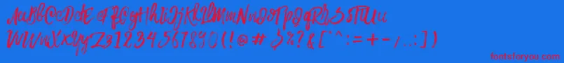 フォントRowo Typeface  – 赤い文字の青い背景