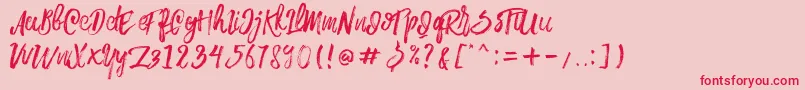 Fonte Rowo Typeface  – fontes vermelhas em um fundo rosa