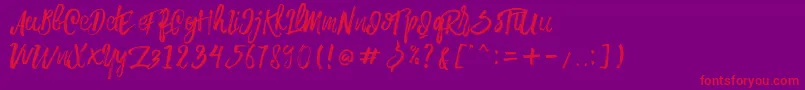 Rowo Typeface  Font – Red Fonts on Purple Background