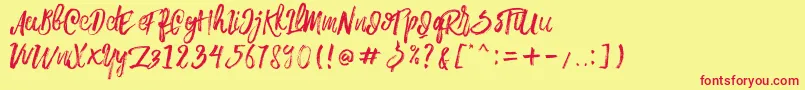 フォントRowo Typeface  – 赤い文字の黄色い背景