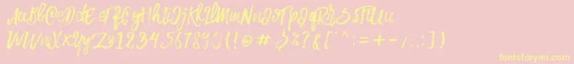 Rowo Typeface -Schriftart – Gelbe Schriften auf rosa Hintergrund