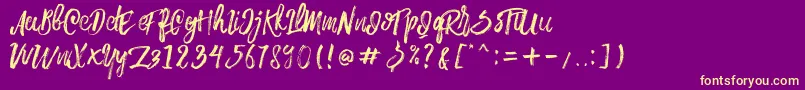 Rowo Typeface -Schriftart – Gelbe Schriften auf violettem Hintergrund