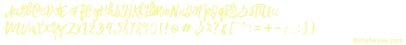 Rowo Typeface  Font – Yellow Fonts on White Background