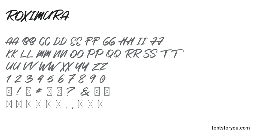 A fonte Roximura – alfabeto, números, caracteres especiais