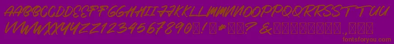 フォントRoximura – 紫色の背景に茶色のフォント