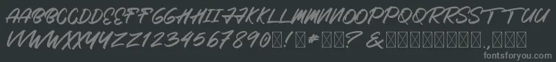 Roximura-fontti – harmaat kirjasimet mustalla taustalla