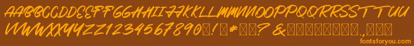 Roximura Font – Orange Fonts on Brown Background