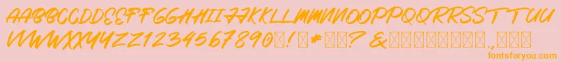 Roximura-Schriftart – Orangefarbene Schriften auf rosa Hintergrund