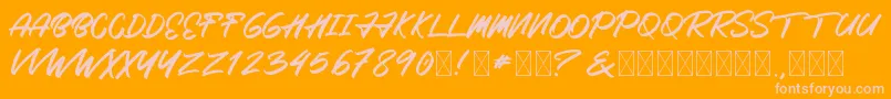 Roximura Font – Pink Fonts on Orange Background