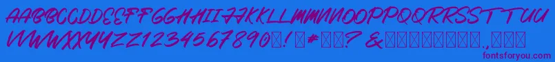 Roximura Font – Purple Fonts on Blue Background