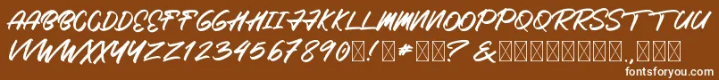 Roximura-Schriftart – Weiße Schriften auf braunem Hintergrund