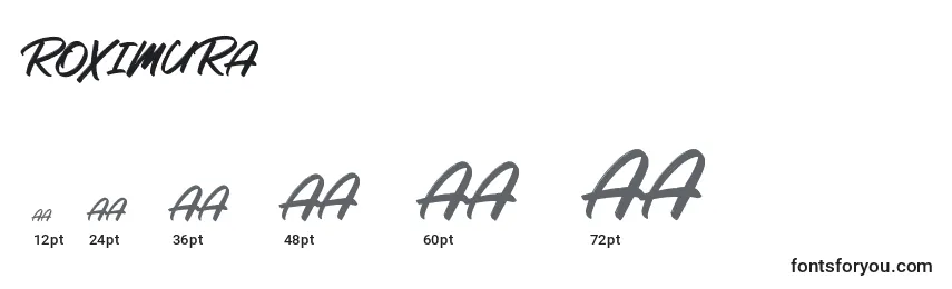 Roximura Font Sizes
