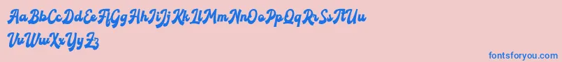 Roxinate DEMO Font – Blue Fonts on Pink Background