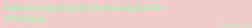 Roxinate DEMO-Schriftart – Grüne Schriften auf rosa Hintergrund