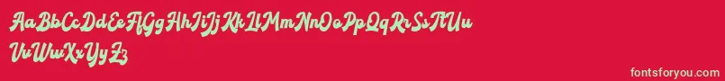 Roxinate DEMO Font – Green Fonts on Red Background