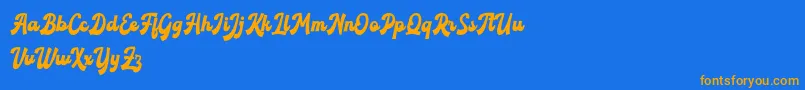 Roxinate DEMO Font – Orange Fonts on Blue Background
