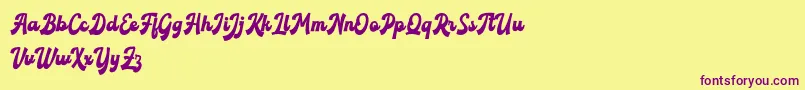 Roxinate DEMO Font – Purple Fonts on Yellow Background