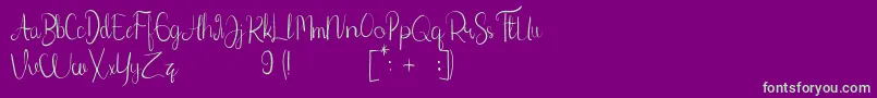 Roxxettefree Font – Green Fonts on Purple Background