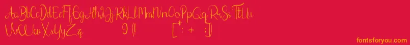 Roxxettefree-Schriftart – Orangefarbene Schriften auf rotem Hintergrund